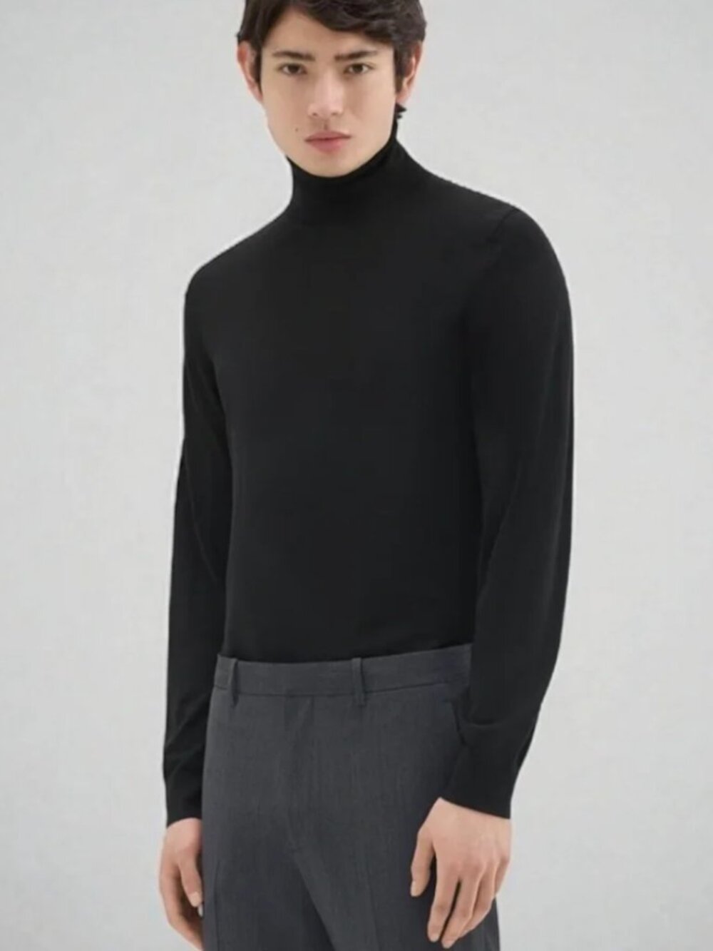 Theory Regal Merino Wool Turtleneck Sweater XS Black